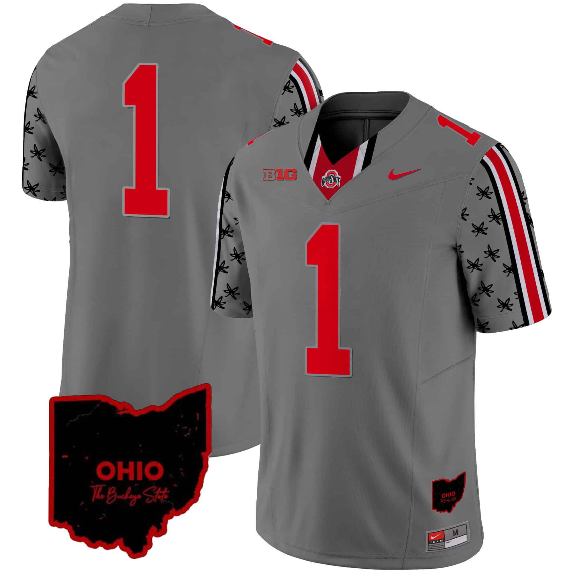 Men Ohio State Buckeyes #1 No Name Grey 2024 Nike Home Patch Vapor Limited NCAA Jersey->indianapolis colts->NFL Jersey